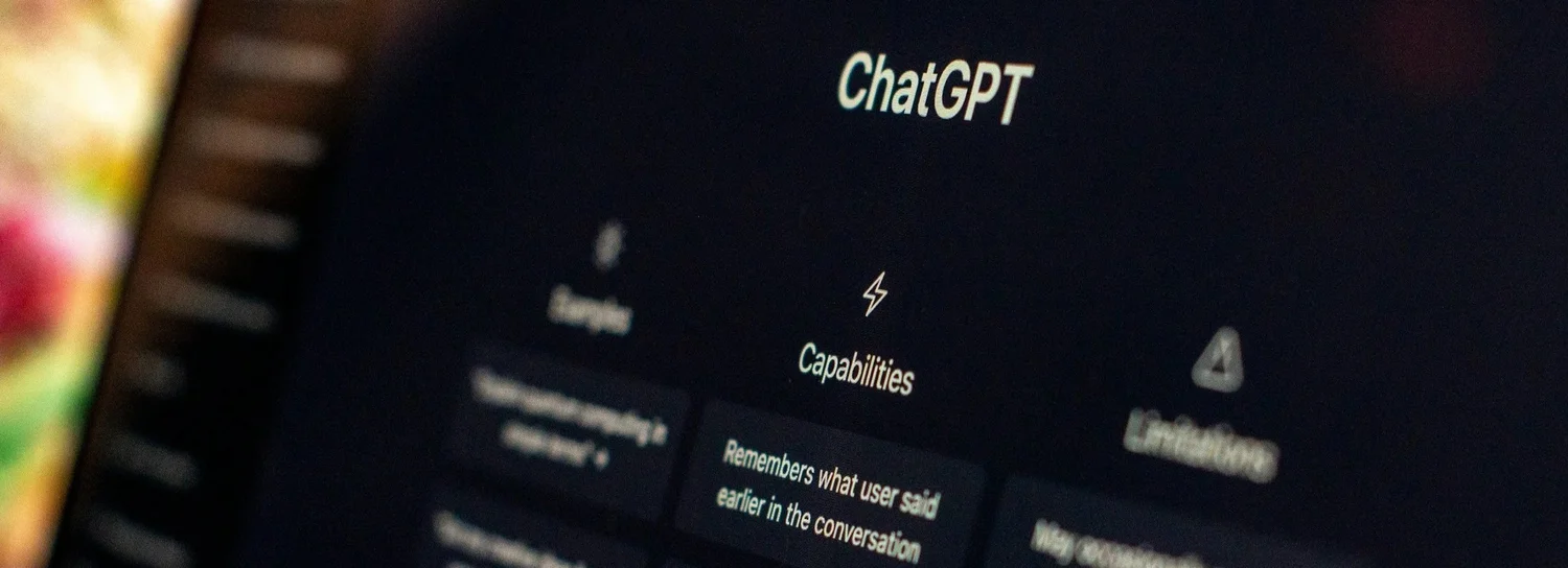 A laptop screen showing the ChatGPT start page